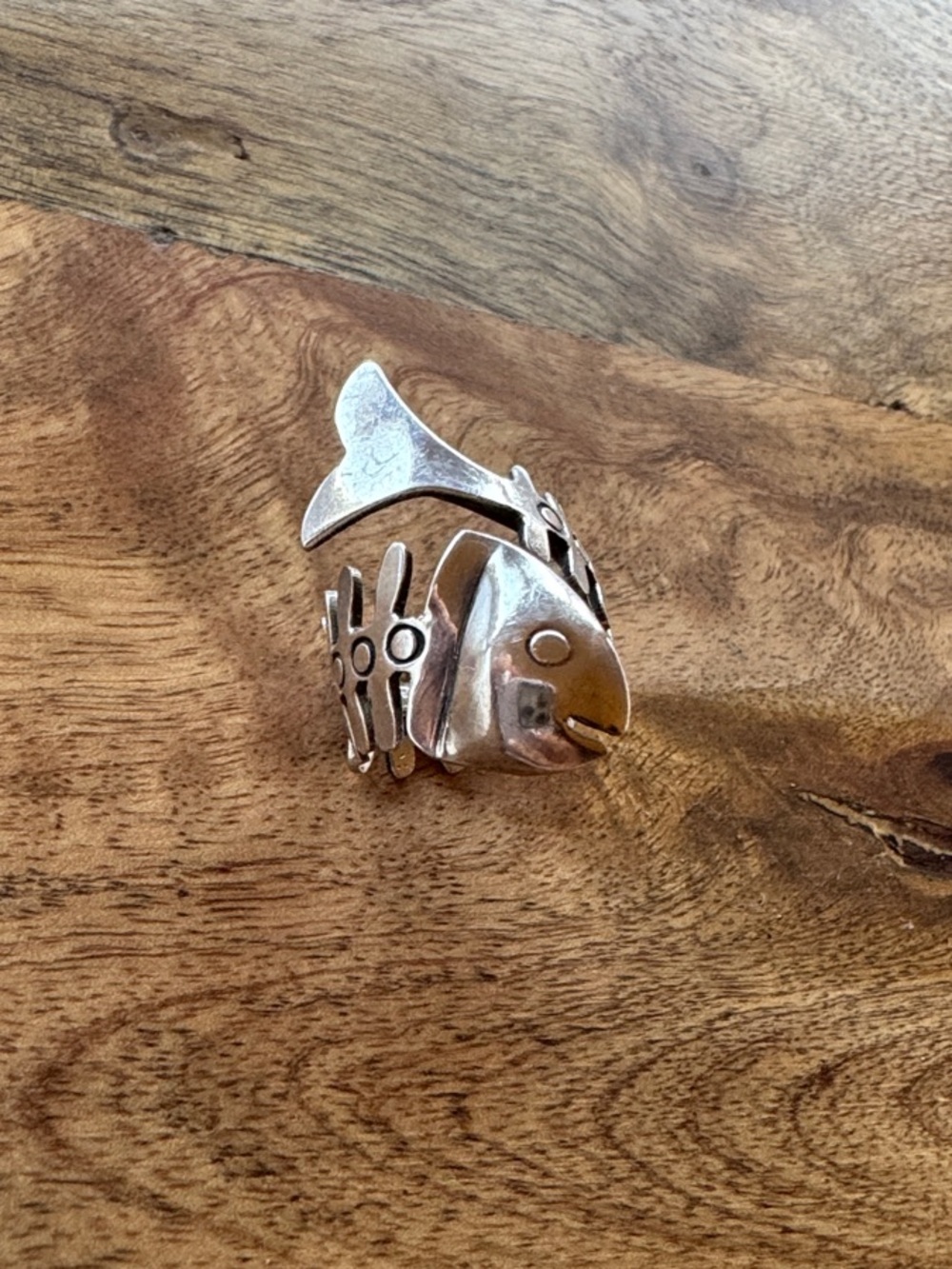 Vintage Sterling Silver Fish Bone Ring
